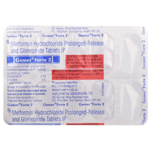 Buy Gemer Forte 2 Tablet Online | 60 mins delivery | PillO.