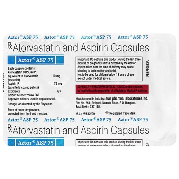 Buy Aztor ASP 75 Capsule Online | 60 mins delivery | PillO.